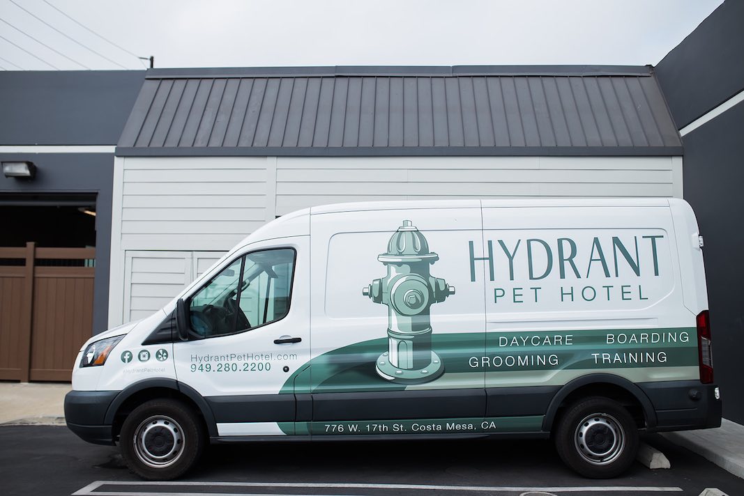 I Heart Costa Mesa: Hydrant Pet Hotel van in Westside Costa Mesa, Orange County, California. (photo: Brandy Young)