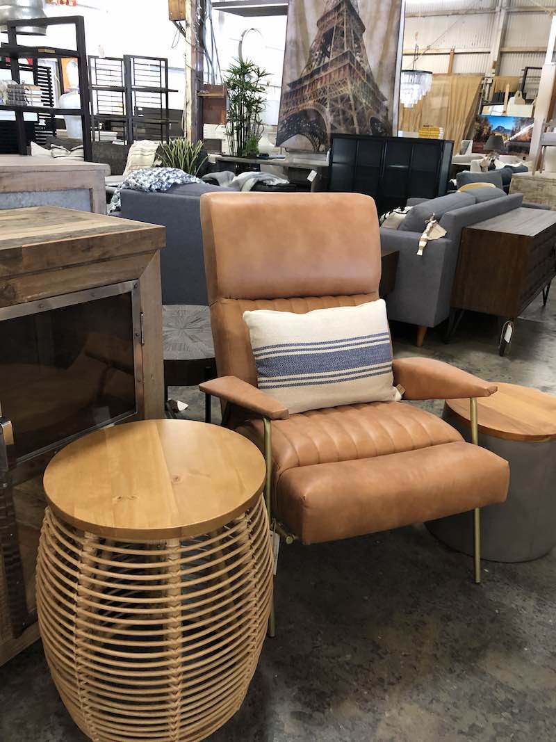 I Heart Costa Mesa: Tan, leather chair at Urbanism Furniture in Westside Costa Mesa, Orange County, California.