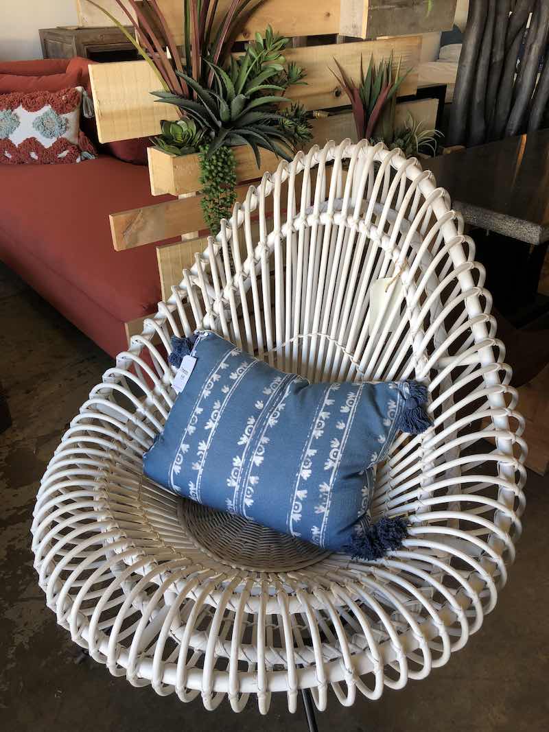 I Heart Costa Mesa: White Basket Chair at Urbanism Furniture in Westside Costa Mesa, Orange County, California.