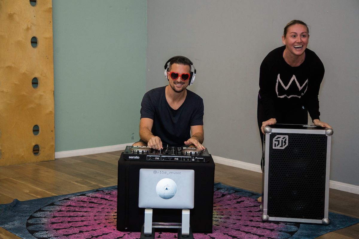 I Heart Costa Mesa: DJ Reed @r33d_music at Home Yoga OC in Westside Costa Mesa, Orange County, California. (photo: Brandy Young)