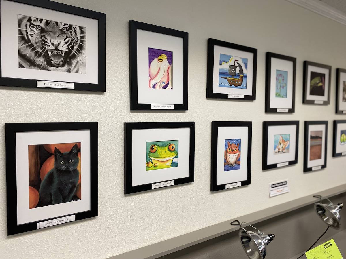 I Heart Costa Mesa: Wall art by students and instructors, on display, at ArtSteps Costa Mesa in Orange County, California. (photo: Samantha Chagollan)