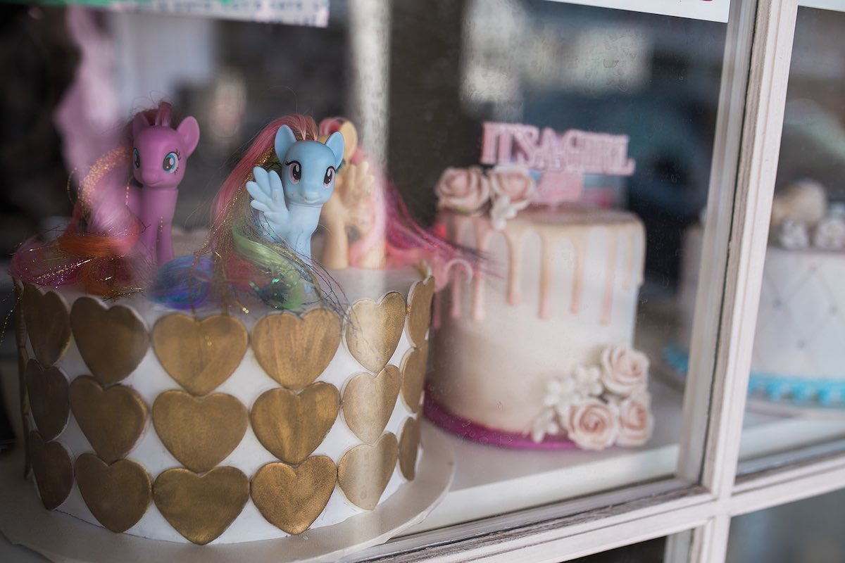 I Heart Costa Mesa: My Little Ponies Cake Toppers look on in the display window of Joana Arenas Dream Cakes in Westside Costa Mesa, Orange County, California. (photo: Brandy Young)