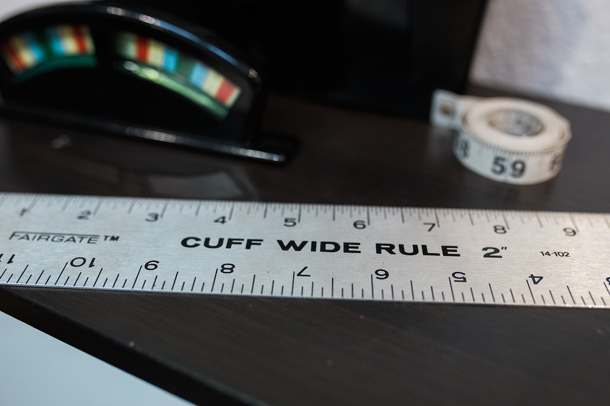 I Heart Costa Mesa: Cuff rule at The Grotto custom menswear in Westside Costa Mesa, Orange County, California. (photo: Brandy Young)